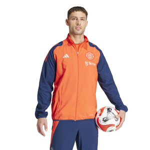 ADI MAN U 24-25 PRESENTATION JACKET BRIGHT RED/NIGHT INDIGO