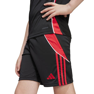 ADI JR TIRO 24 TR SHORT BLACK/PURE RUBY