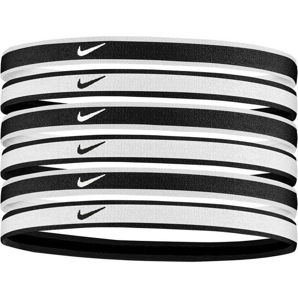 NIKE TIPPED SWOOSH HAIRBANDS 2.0 BLACK/WHITE 6p.