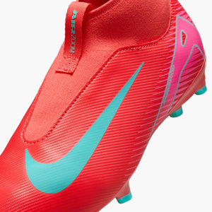 NIKE JR ZM SUPERFLY 10 ACADEMY FG EMBER GLOW/AURORA GREEN