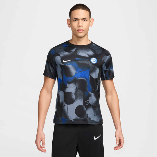 NIKE INTER 24-25 PRE-MATCH SS JERSEY BLACK/DIFFUSED BLUE