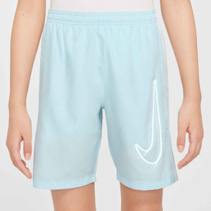 NIKE JR ACADEMY23 SHORT SWOOSH GLACIER BLUE/WHITE