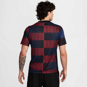 NIKE BARCELONA 24-25 PRE-MATCH SS TOP BLACK/UNIVERSITY RED