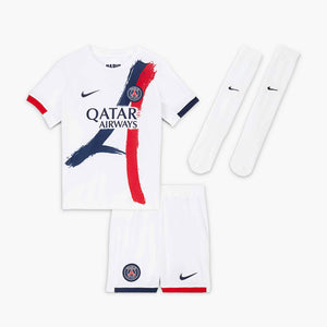 NIKE JR PSG 24-25 LB AWAY KIT WHITE/MIDNIGHT NAVY