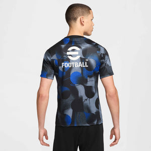 NIKE INTER 24-25 PRE-MATCH SS JERSEY BLACK/DIFFUSED BLUE