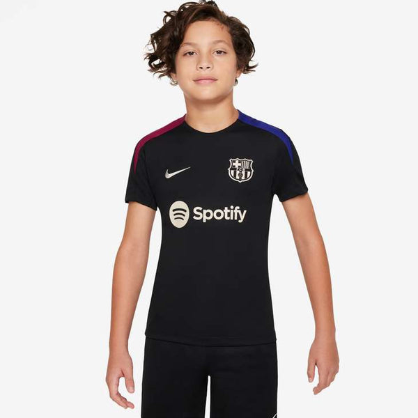 NIKE JR BARCELONA 24-25 STRIKE SS TOP BLACK/NOBLE RED