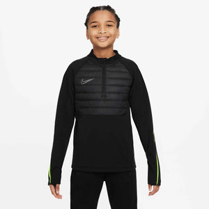 NIKE JR ACADEMY23 DRILL TOP WINTER WARRIOR DEEP BLACK/VOLT