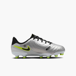 NIKE JR TIEMPO LEGEND 10 ACADEMY FG METALLIC SILVER/BLACK/VOLT