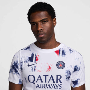 NIKE PSG 24-25 PRE-MATCH SS JERSEY WHITE/MIDNIGHT NAVY