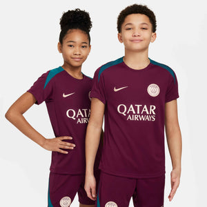 NIKE JR PSG 24-25 STRIKE SS TOP BORDEAUX/GEODE TEAL