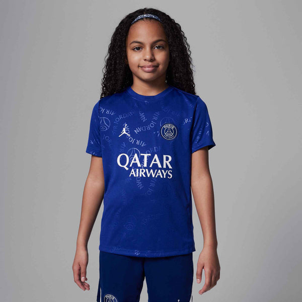 NIKE JR PSG 24-25 PRE-MATCH SS JERSEY DEEP ROYAL BLUE