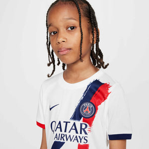 NIKE JR PSG 24-25 LB AWAY KIT WHITE/MIDNIGHT NAVY