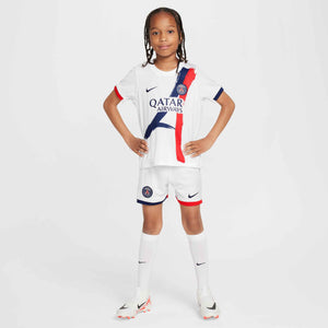 NIKE JR PSG 24-25 LB AWAY KIT WHITE/MIDNIGHT NAVY