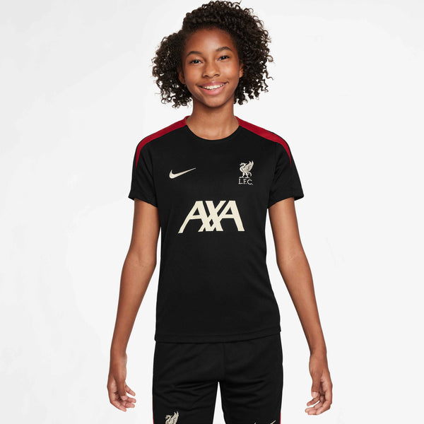 NIKE JR LIVERPOOL 24-25 STRIKE SS TOP BLACK/GYM RED