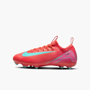 NIKE JR ZM VAPOR 16 ACADEMY FG EMBER GLOW/AURORA GREEN