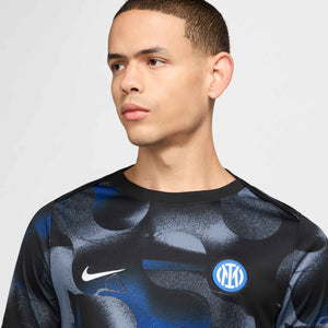 NIKE INTER 24-25 PRE-MATCH SS JERSEY BLACK/DIFFUSED BLUE