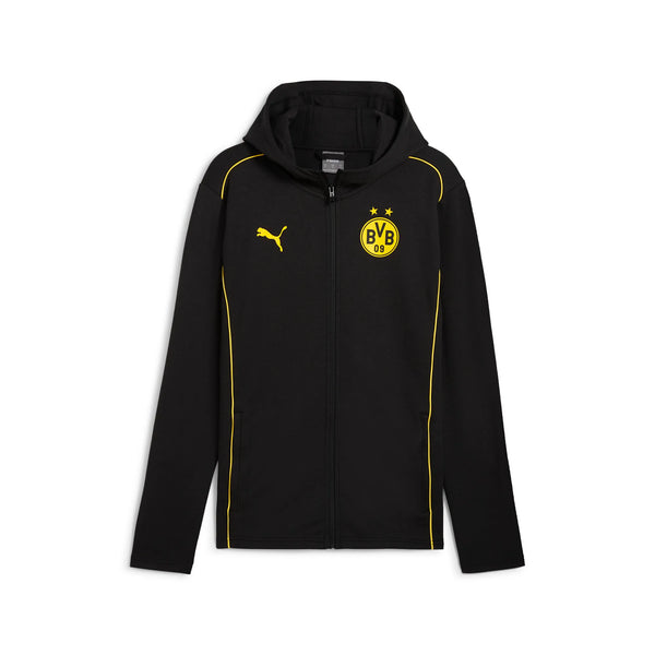 PUMA DORTMUND 24-25 CASUAL HOODED JACKET BLACK/FASTER YELLOW