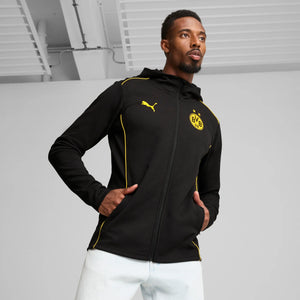 PUMA DORTMUND 24-25 CASUAL HOODED JACKET BLACK/FASTER YELLOW