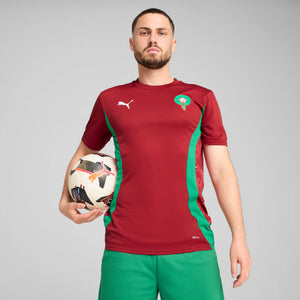 PUMA MAROKKO 2025 PRE-MATCH SS JERSEY INTENSE RED/ACHIVE GREEN