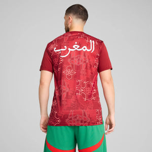 PUMA MAROKKO 2025 PRE-MATCH SS JERSEY INTENSE RED/ACHIVE GREEN