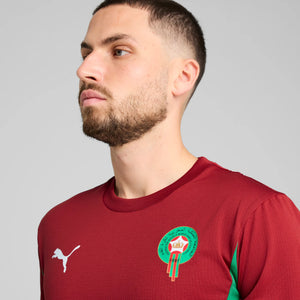 PUMA MAROKKO 2025 PRE-MATCH SS JERSEY INTENSE RED/ACHIVE GREEN