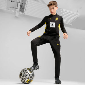 PUMA JR DORTMUND 24-25 ZIP TOP BLACK/FASTER YELLOW